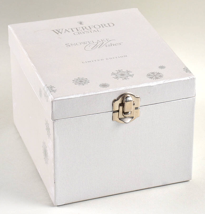 Snowflake Wishes Joy Double Old Fashioned Hinged Gift Box by Waterford Crystal-1
