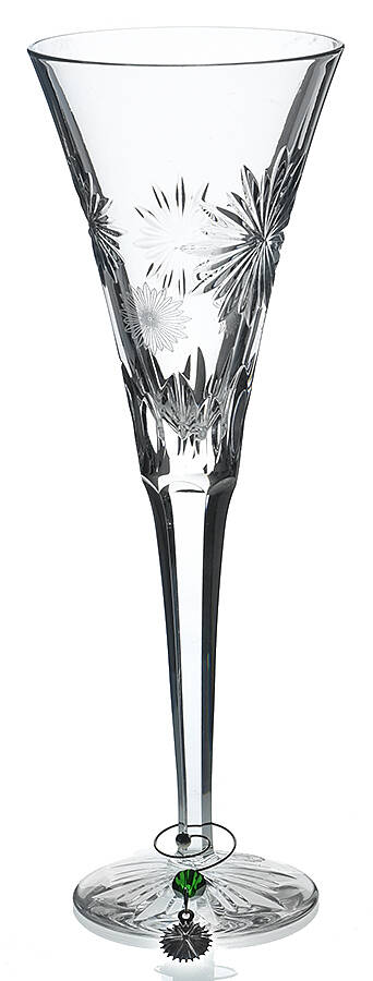 Snowflake Wishes Courage Fluted Champagne w/Wine Charm by Waterford Crystal-1