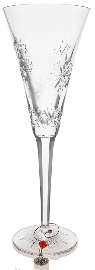 Snowflake Wishes Love Fluted Champagne w/Wine Charm by Waterford Crystal-1