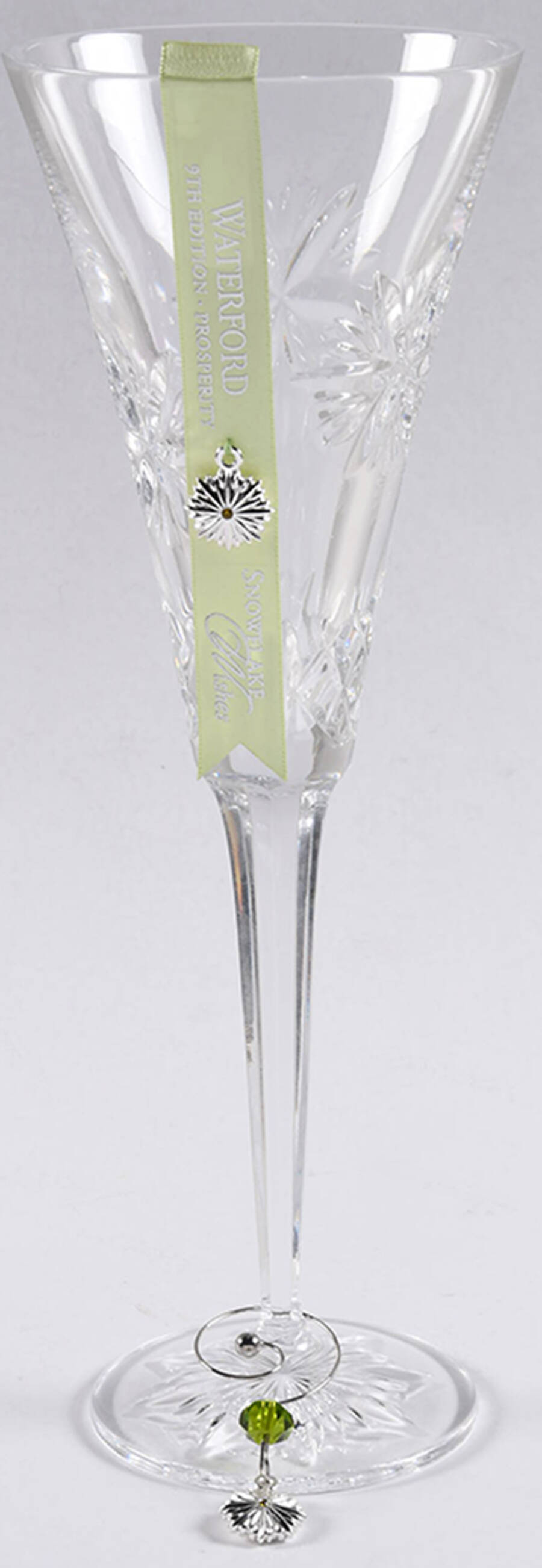 Snowflake Wishes (No Box) Prosperity Fluted Champagne w/2 Charms by Waterford Crystal-1