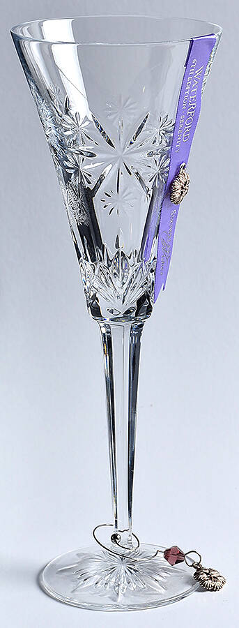Snowflake Wishes (No Box) Serenity Fluted Champagne w/2 Charms by Waterford Crystal-1