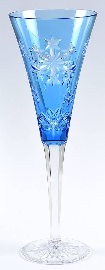 Snowflake Wishes Light Blue Goodwill Fluted Champagne No Charm by Waterford Crystal-1