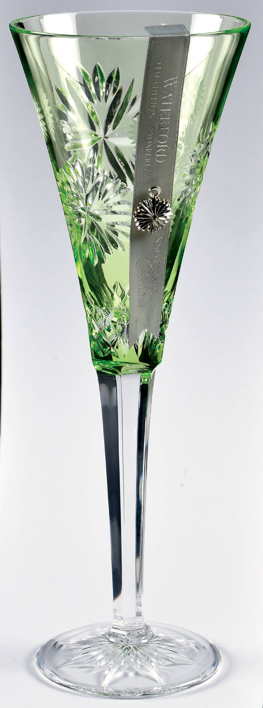Snowflake Wishes Lime Green Prosperity Champagne w/BraceletCharm by Waterford Crystal-1