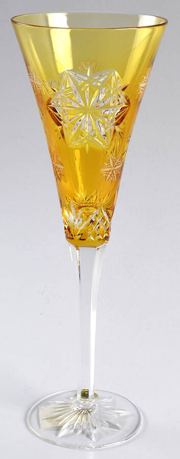Snowflake Wishes Amber Peace Fluted Champagne No Charms by Waterford Crystal-1
