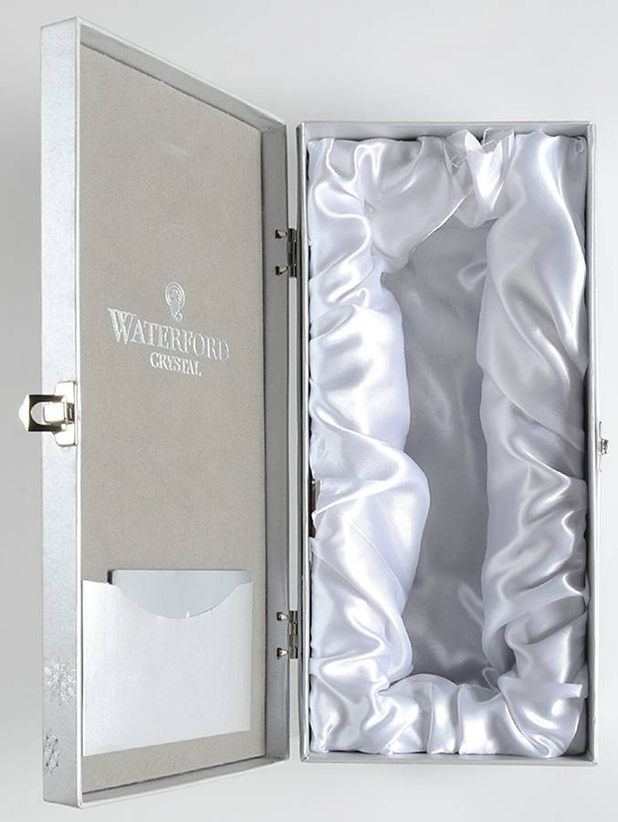 Snowflake Wishes Peace Fluted Champagne Hinged Gift Box by Waterford Crystal-1