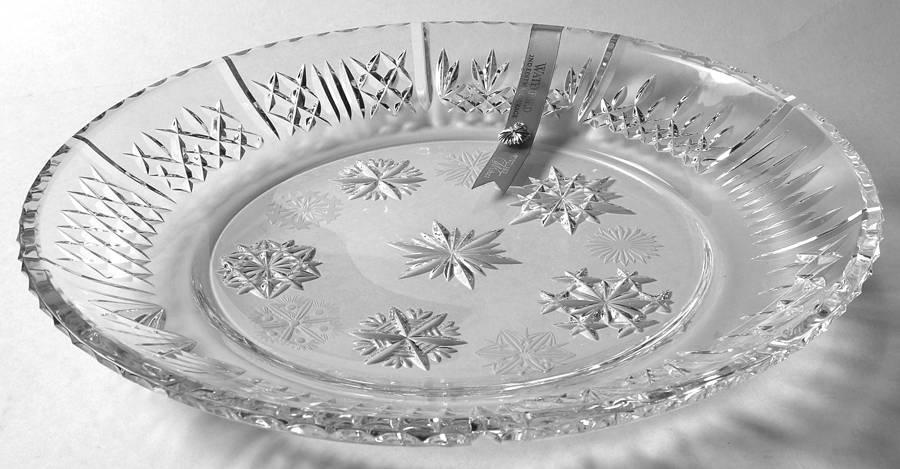 Snowflake Wishes (No Box) 13" Round Platter w/Charm by Waterford Crystal-1