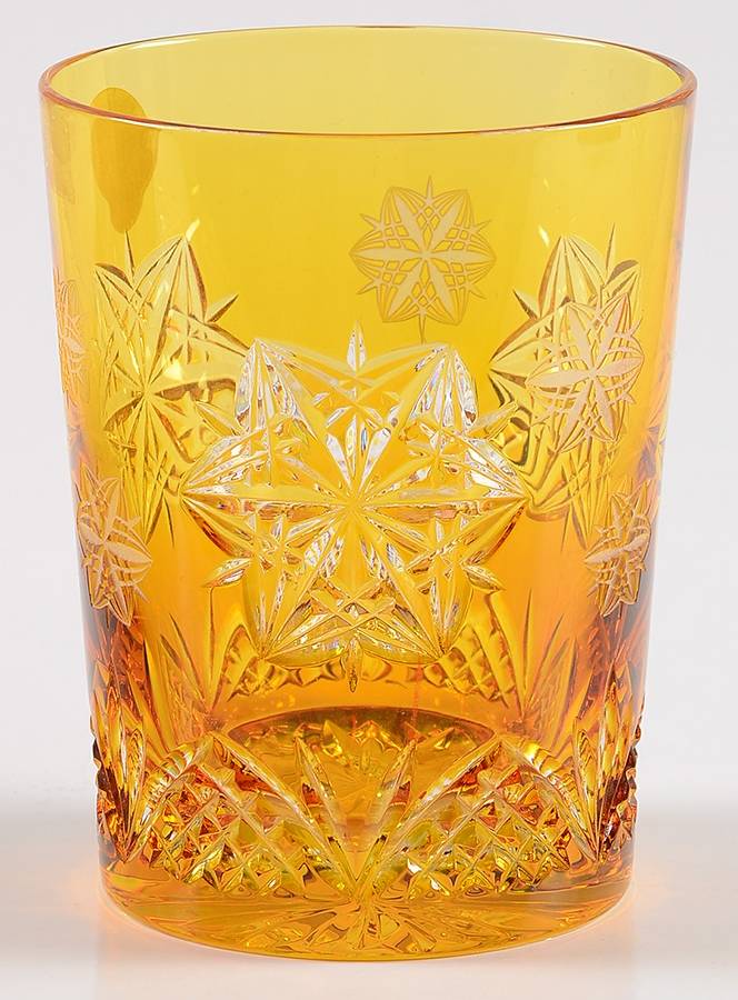 Snowflake Wishes Peace Amber Double Old Fashion w/No Charm by Waterford Crystal-1