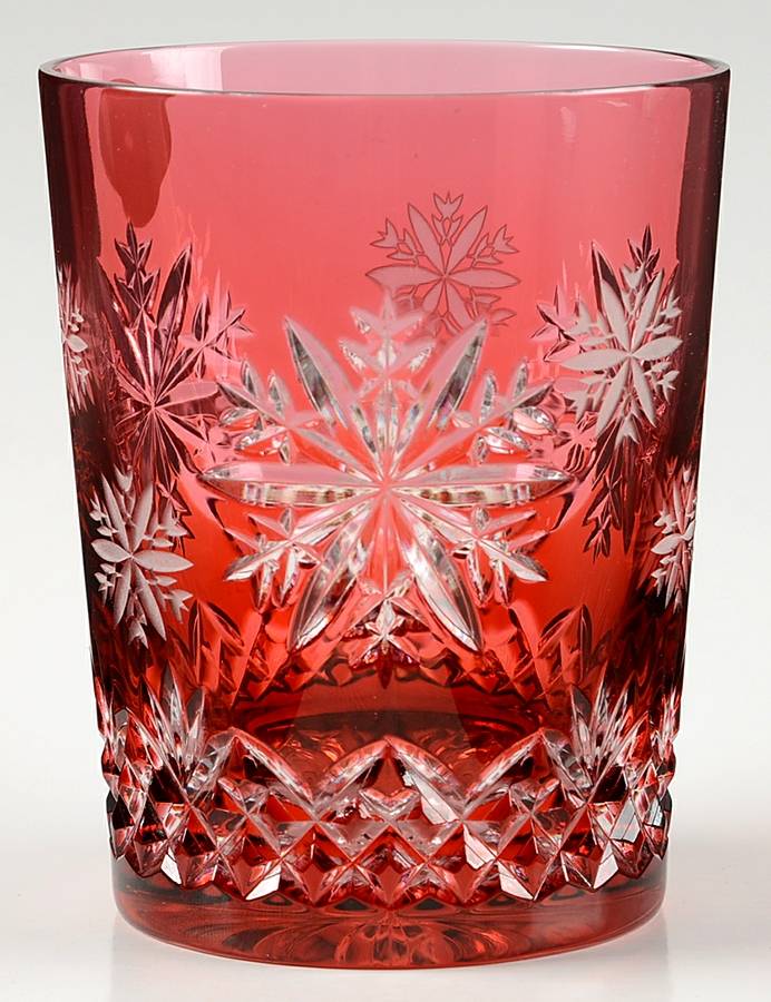 Snowflake Wishes Love Cranberry Double Old Fashion w/No Charm by Waterford Crystal-1