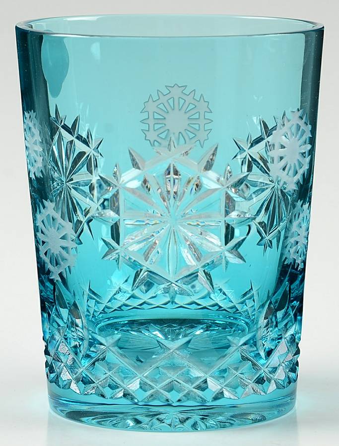 Snowflake Wishes Happiness Aqua Double Old Fashion w/No Charm by Waterford Crystal-1