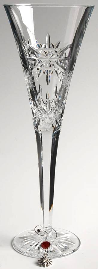 Snowflake Wishes Joy Fluted Champagne with Wine Charm by Waterford Crystal-1
