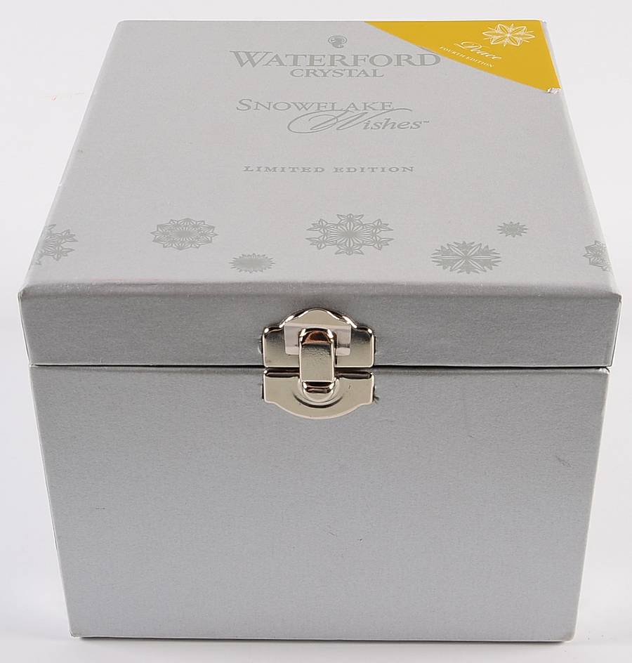 Snowflake Wishes Peace Double Old Fashioned Hinged Gift Box by Waterford Crystal-1