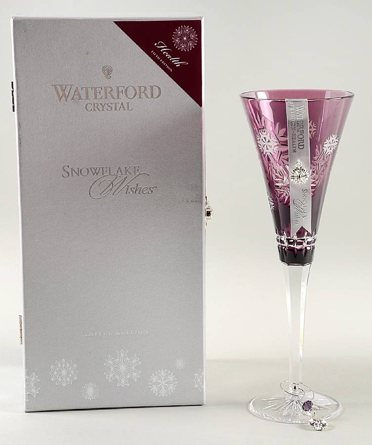 Snowflake Wishes (Boxed) Amethyst Health Fl Champagne w/2 Charms by Waterford Crystal-1