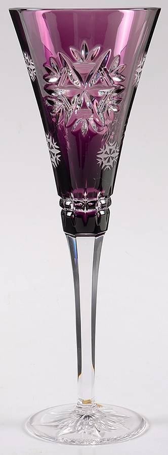 Snowflake Wishes Amethyst Health Fluted Champagne No Charms by Waterford Crystal-1