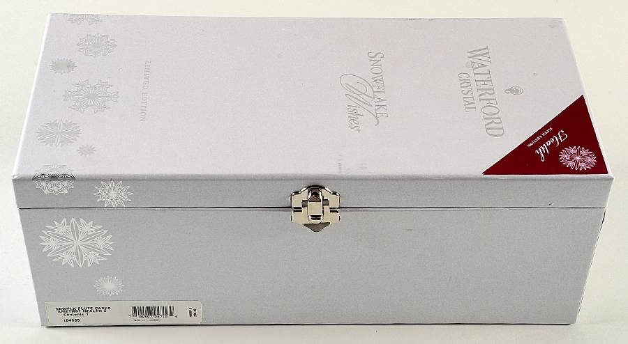 Snowflake Wishes Health Fluted Champagne Hinged Gift Box by Waterford Crystal-1