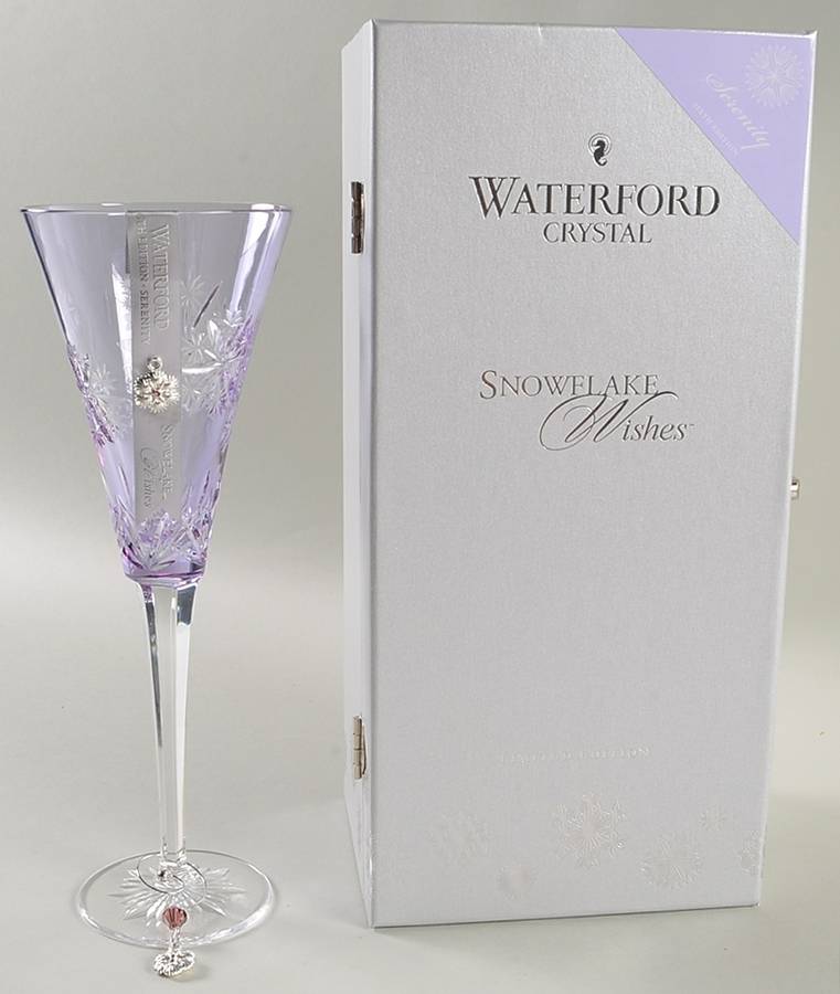 Snowflake Wishes (Boxed) Lavender Serenity Champagne w/2 Charms by Waterford Crystal-1
