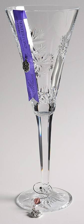 Snowflake Wishes (Boxed) Serenity Fluted Champagne w/2 Charms by Waterford Crystal-1