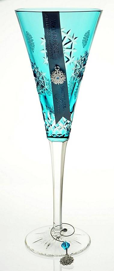 Snowflake Wishes (Boxed) Aqua Happiness Flt Champagne w/2 Charms by Waterford Crystal-1