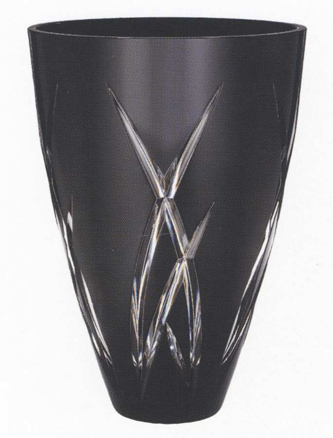 Signature Black (Cased) 14" Flower Vase by Waterford Crystal-1