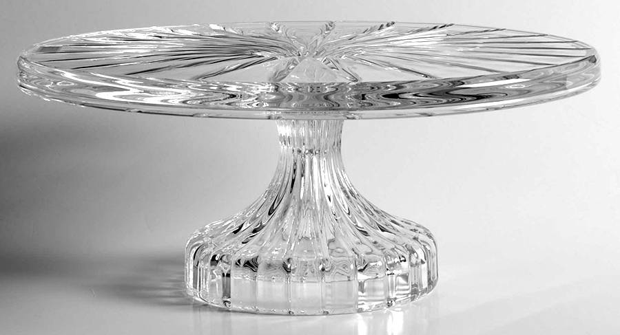 Bezel 11" Diameter Footed Cake Plate by Waterford Crystal-1