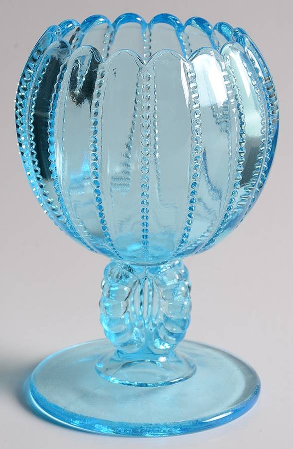 Beaded Blue Ivy Bowl by L G Wright Glass-1