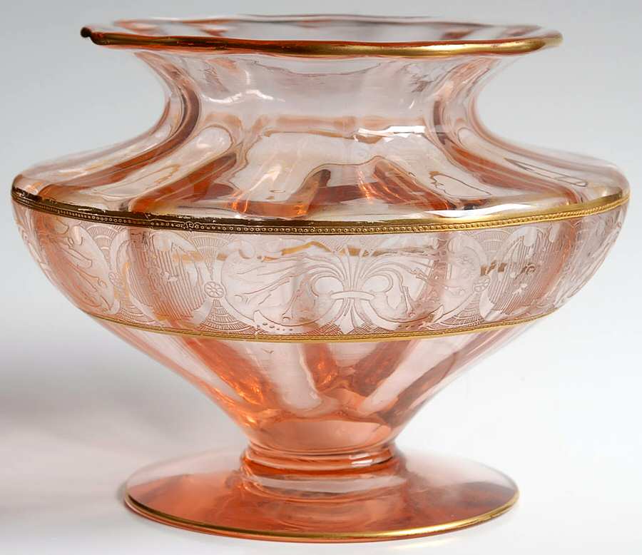 Headdress Pink 5" Footed Vase by Wheeling Decorating-1