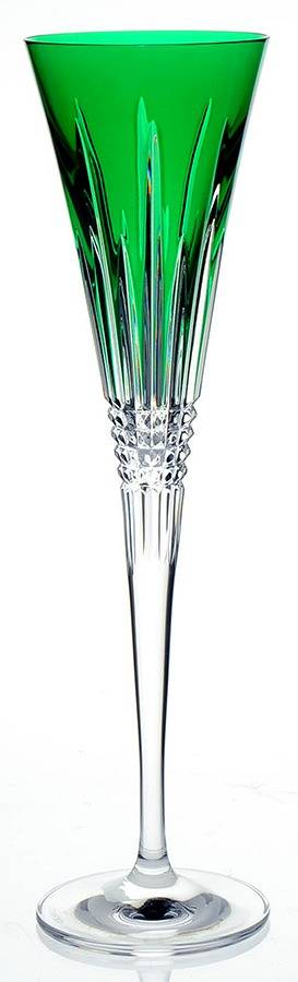 Lismore Diamond Emerald Champagne Toasting Flute by Waterford Crystal-1