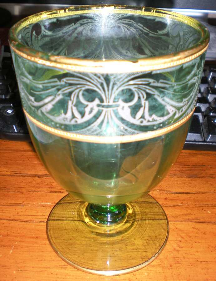 Headdress Green Candy Jar No Lid by Wheeling Decorating-1