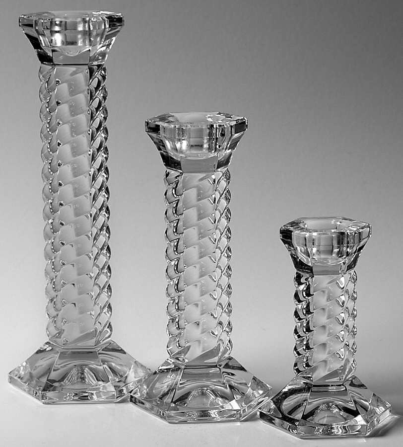 Monaco (Set of 3) Single Light Candlesticks (4", 6" & 8") by Waterford Crystal-1