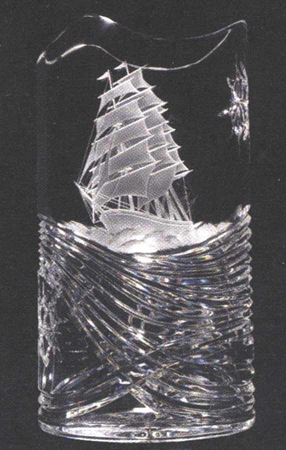 Tall Ships Sailing Collections 14" Oval Vase by Waterford Crystal-1