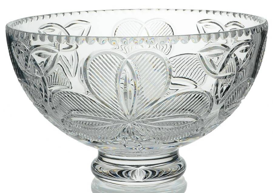 Irish Shamrock 12" Footed Bowl by Waterford Crystal-1