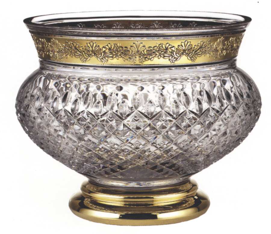 Lismore Castle Gilded Round Bowl by Waterford Crystal-1