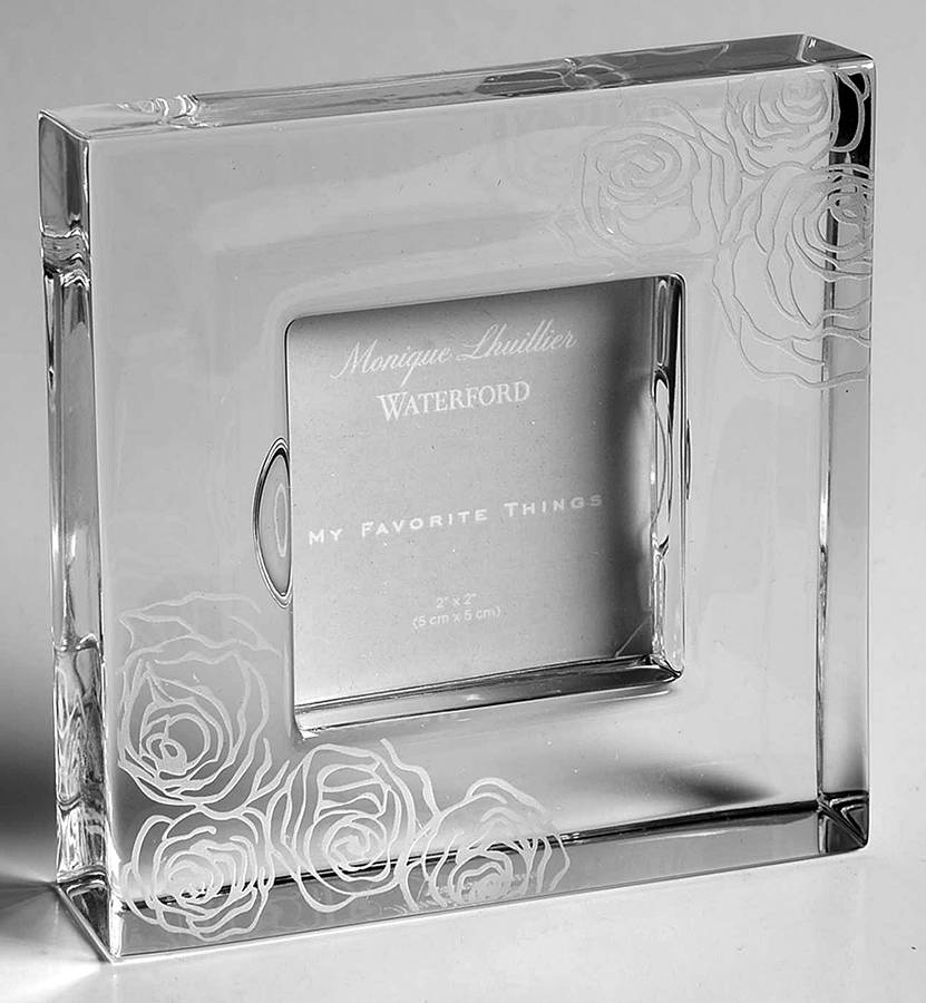 Sunday Rose Frame-Holds 2" X 2" Photo by Waterford Crystal-1