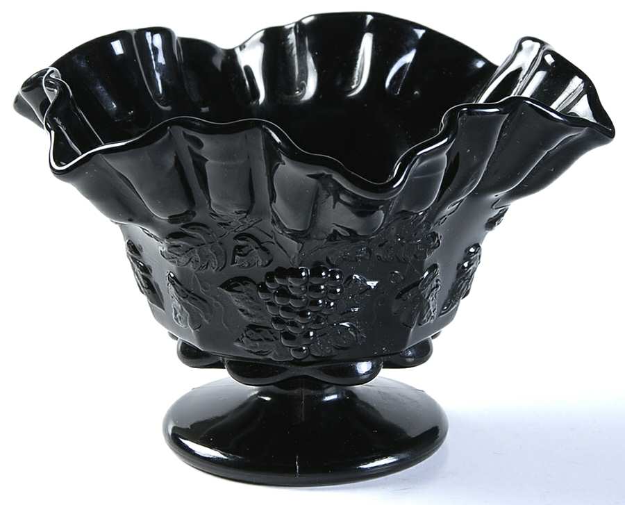 Paneled Grape Black Open Candy Dish by Westmoreland-1