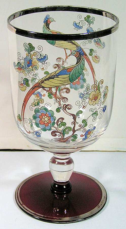 Fantasy Platinum 10 Oz Footed Tumbler by West Virginia Glass Specialty-1