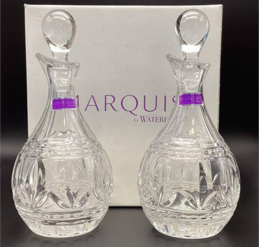 Giftware (Marquis Line) (Set of 2) Oil/Vinegar Cruet & Stopper by Waterford Crystal-1