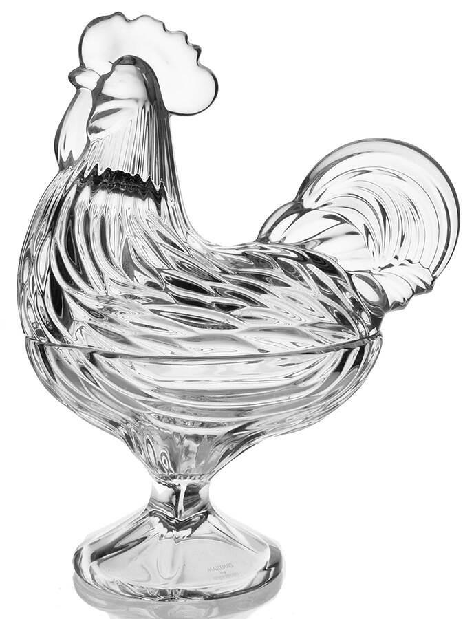Giftware (Marquis Line) Standing Rooster Box & Lid by Waterford Crystal-1