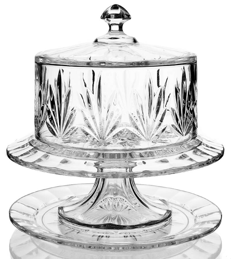 Giftware (Marquis Line) (4 in 1) Cake Set (Lid and Stand and Plate) by Waterford Crystal-1
