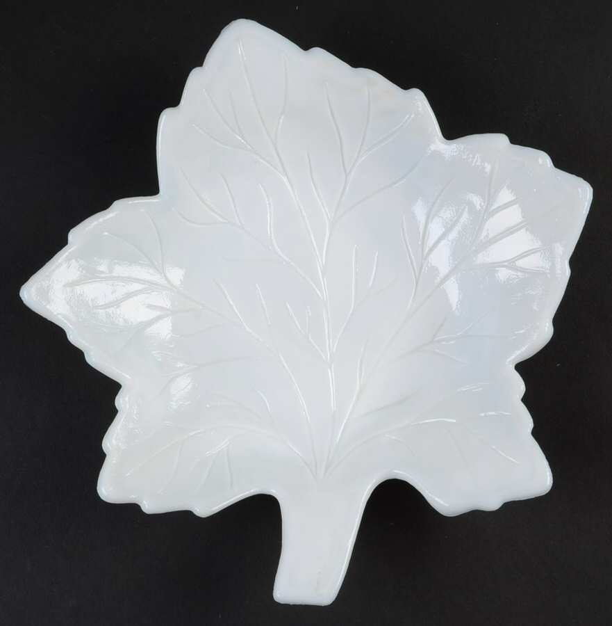 Leaf Milki Glass Luncheon Plate by Westmoreland-1