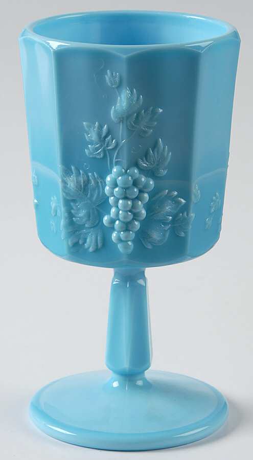 Paneled Grape Blue (Marble) Water Goblet by Westmoreland-1