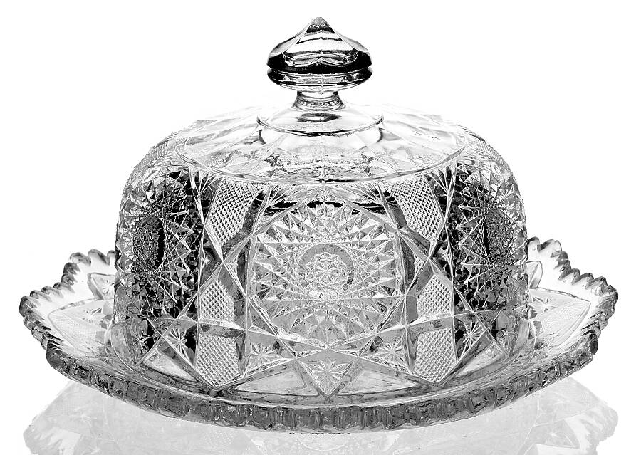 920 Clear Round Covered Butter by Westmoreland-1
