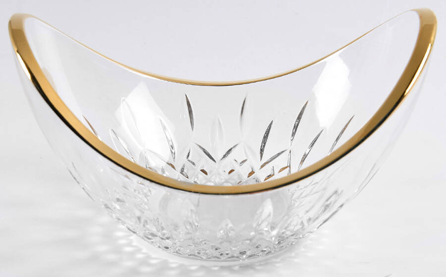 Lismore Essence Gold (Gold Band) 6" Ellipse Bowl by Waterford Crystal-1