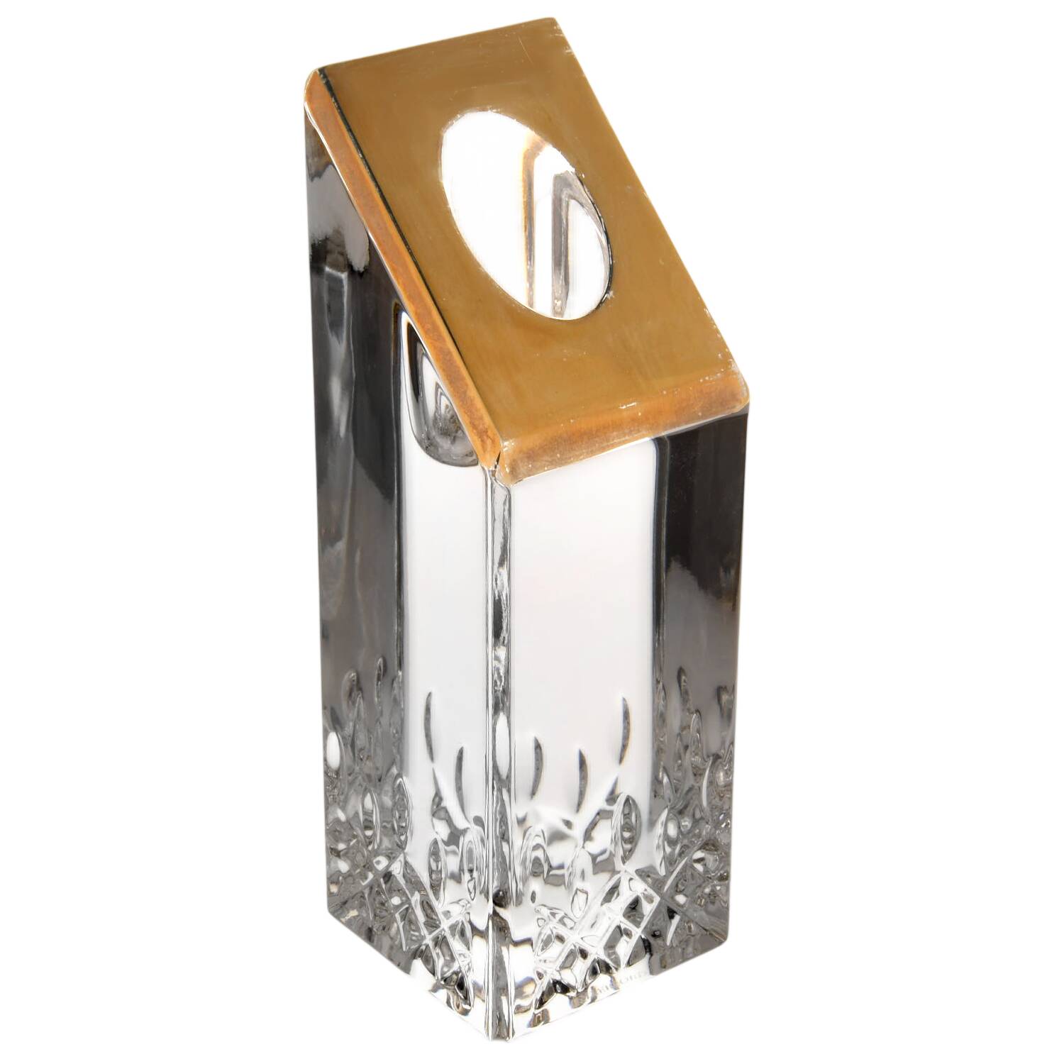 Lismore Essence Gold (Gold Band) Single Light Candlestick by Waterford Crystal-1