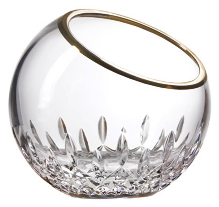 Lismore Essence Gold (Gold Band) Rose Bowl by Waterford Crystal-1
