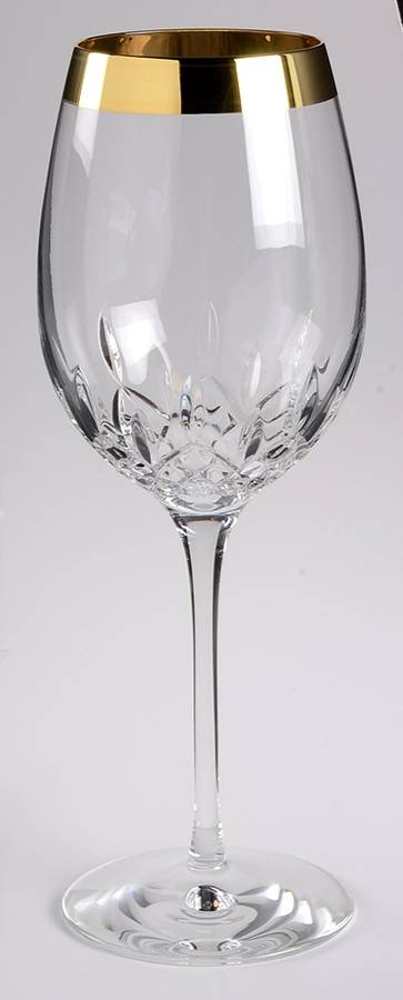 Lismore Essence Gold (Gold Band) Water Goblet by Waterford Crystal-1