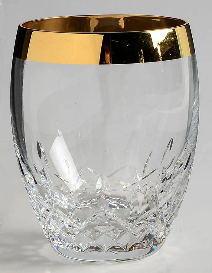 Lismore Essence Gold (Gold Band) Double Old Fashioned by Waterford Crystal-1