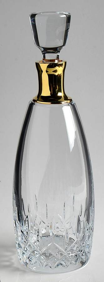 Lismore Essence Gold (Gold Band) Decanter & Stopper by Waterford Crystal-1