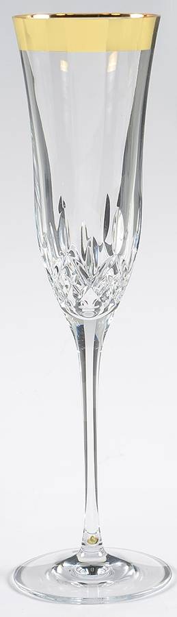 Lismore Essence Gold (Gold Band) Fluted Champagne by Waterford Crystal-1