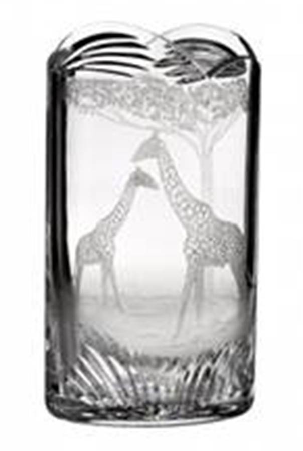 Copper Wheel Engraved Gallery Oval Vase by Waterford Crystal-1