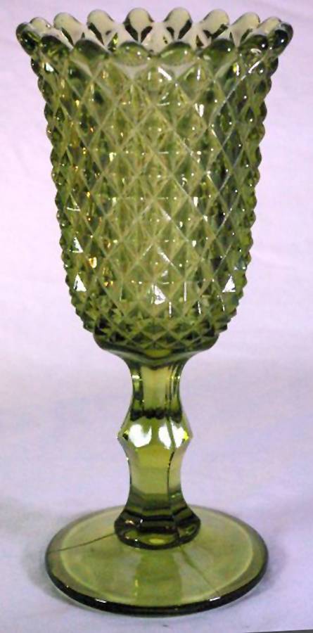 Sawtooth Moss Green Celery Vase by Westmoreland-1