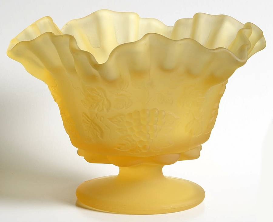 Paneled Grape Yellow Mist Open Candy Dish by Westmoreland-1